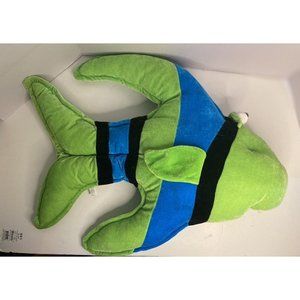 Six Flags Stuffed Animal Tropical Angel Fish Striped Green Blue W Tags